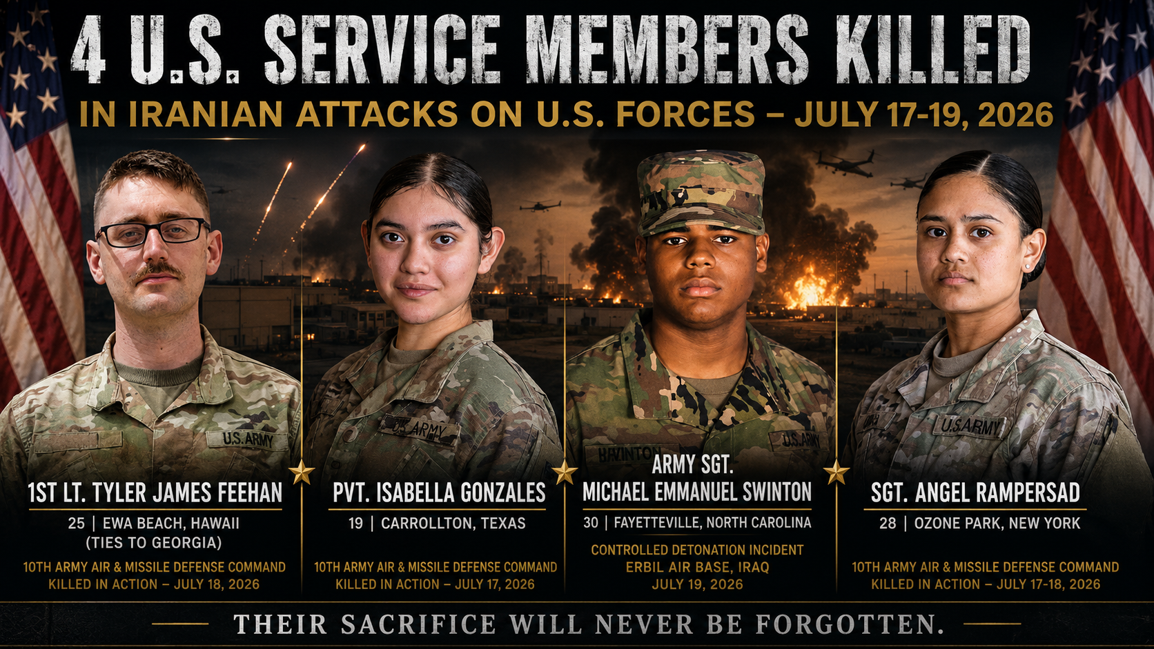 Four U.S. Troops Killed in Iran Conflict