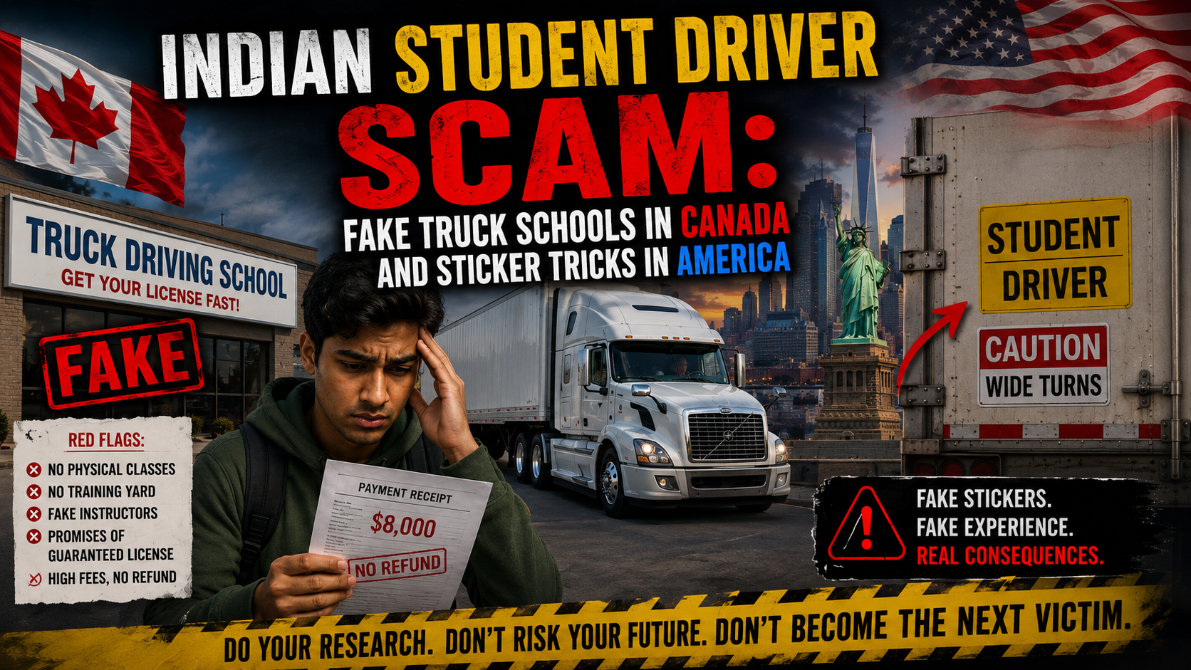 Indian Student Driver Scam: Fake Truck Schools in Canada and Sticker Tricks in America​​​​​​​​​​​​​​​​​​​​​​​​​​​​​​​​​​​​​​​​​​​​​​​​​​