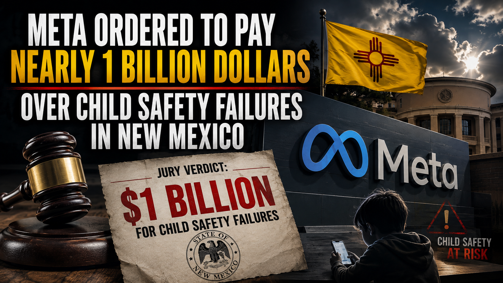 Meta Ordered to Pay Nearly 1 Billion Dollars Over Child Safety Failures in New Mexico