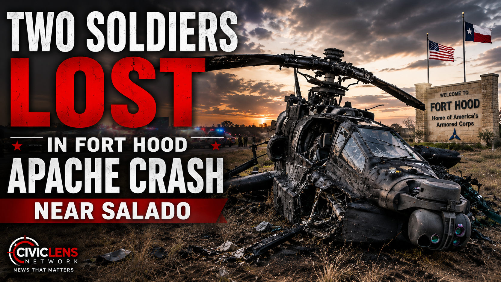 Two Soldiers Lost in Fort Hood Apache Crash Near Salado