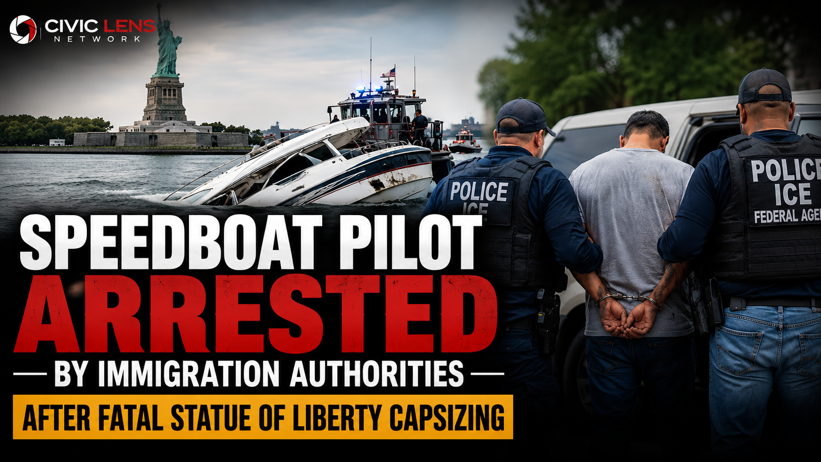 Speedboat Pilot Arrested by Immigration Authorities After Fatal Statue of Liberty Capsizing
