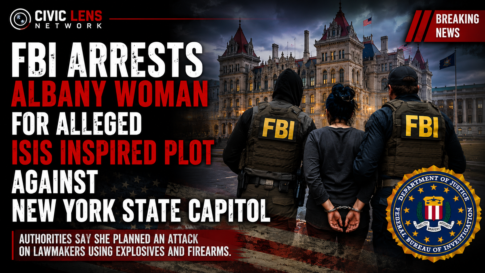 FBI Arrests Albany Woman for Alleged ISIS Inspired Plot Against New York State Capitol