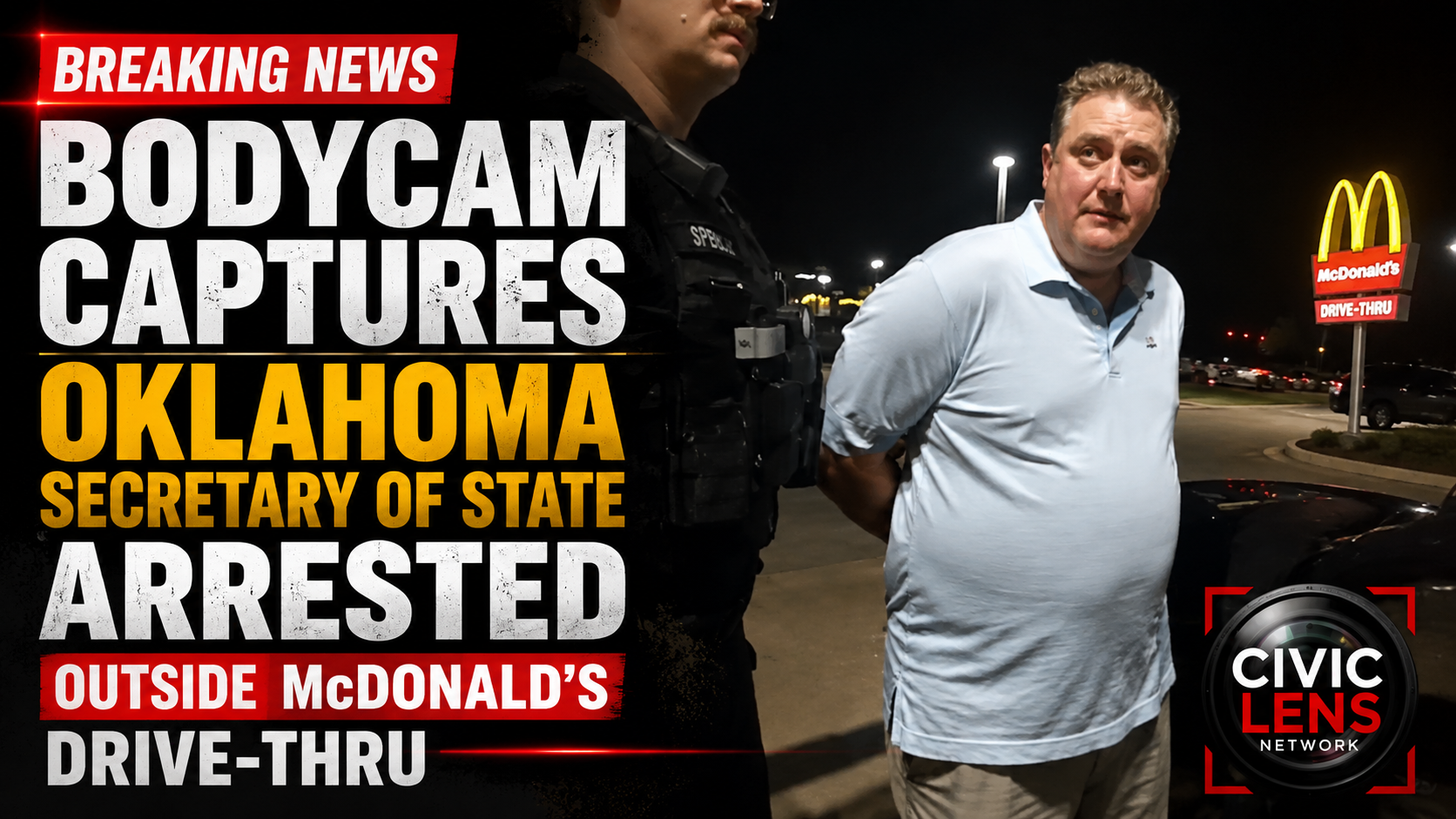 Bodycam Captures Oklahoma Secretary of State Arrested Outside McDonald’s Drive-Thru