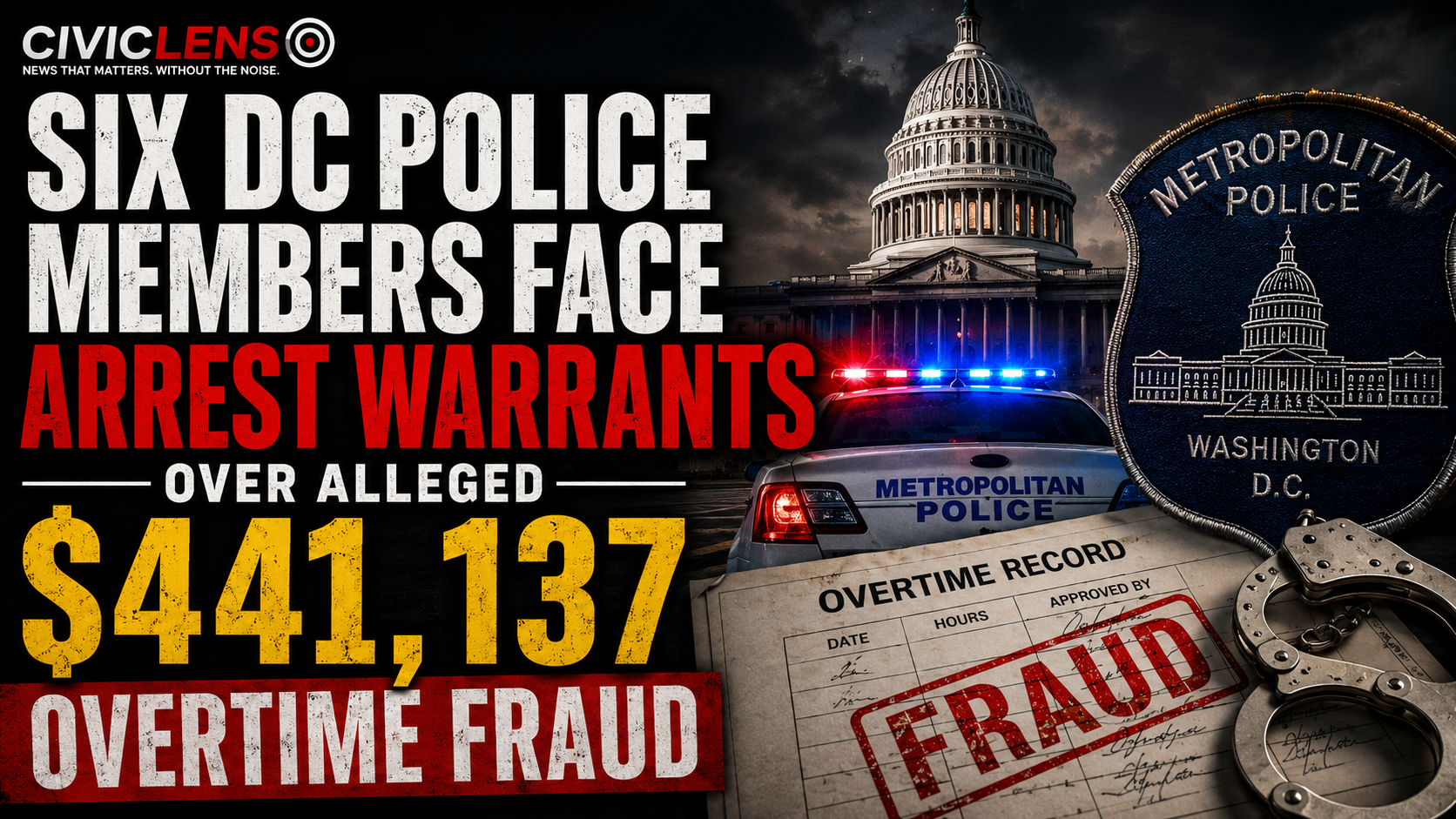 Six DC Police Members Face Arrest Warrants Over Alleged $441,137 Overtime Fraud