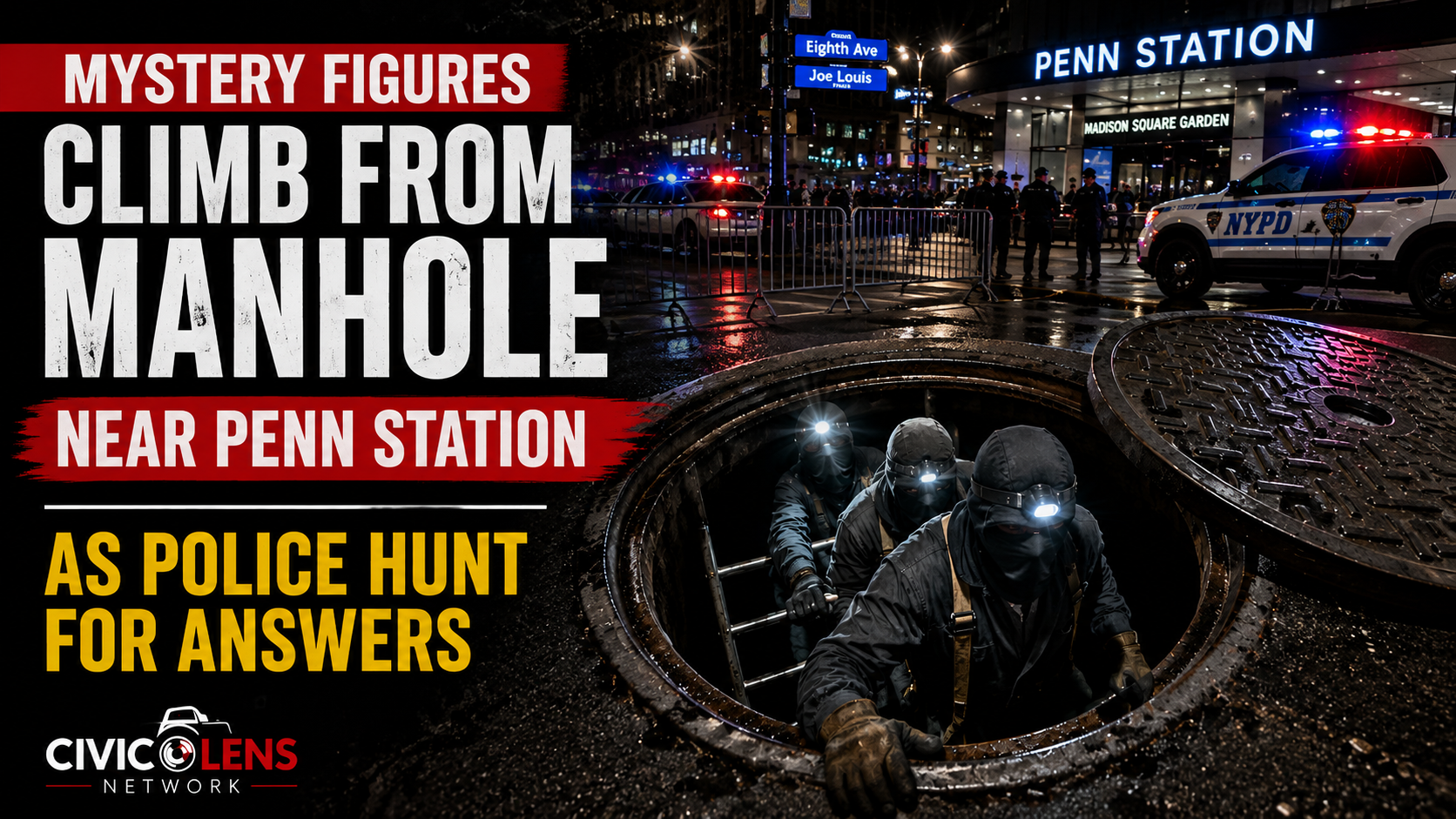 Mystery Figures Climb From Manhole Near Penn Station as Police Hunt for Answers