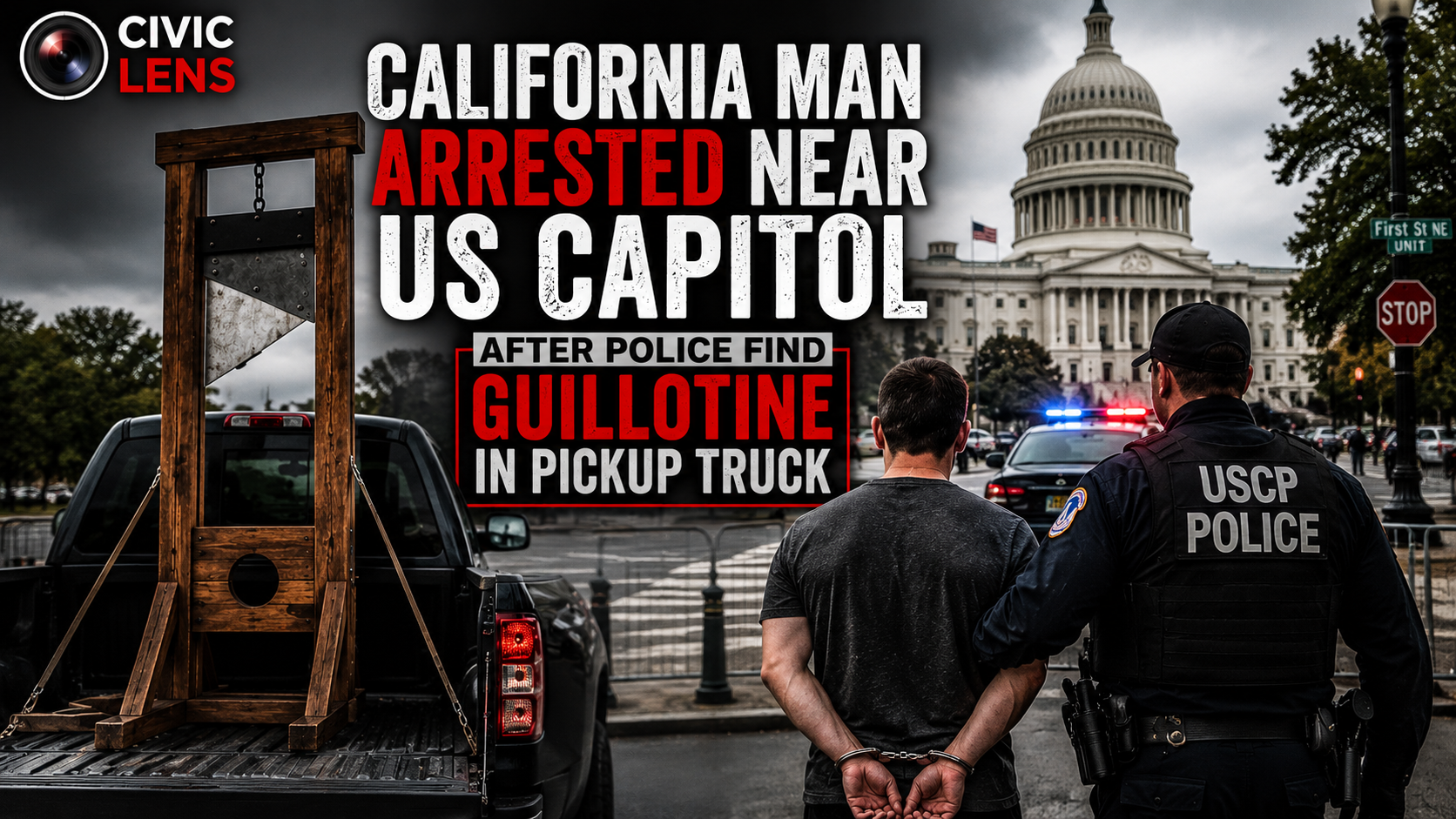 California Man Arrested Near US Capitol After Police Find Guillotine in Pickup Truck
