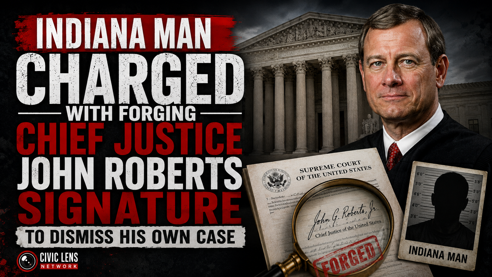 Indiana Man Charged With Forging Chief Justice John Roberts Signature to Dismiss His Own Case