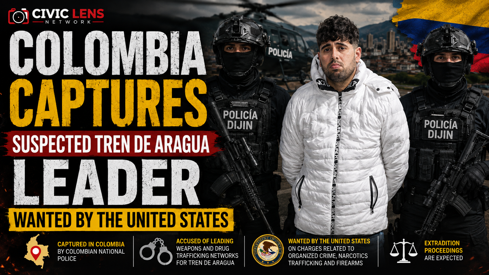 Colombia Captures Suspected Tren de Aragua Leader Wanted by the United States