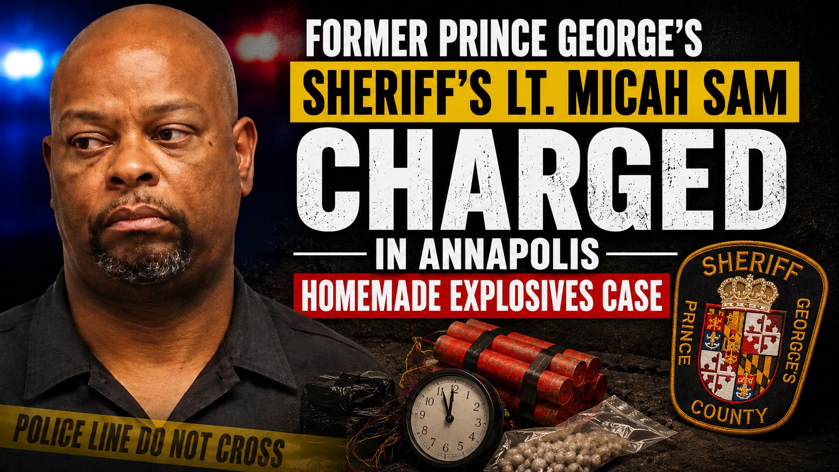 Former Prince George’s Sheriff’s Lt. Micah Sam Charged in Annapolis Homemade Explosives Case