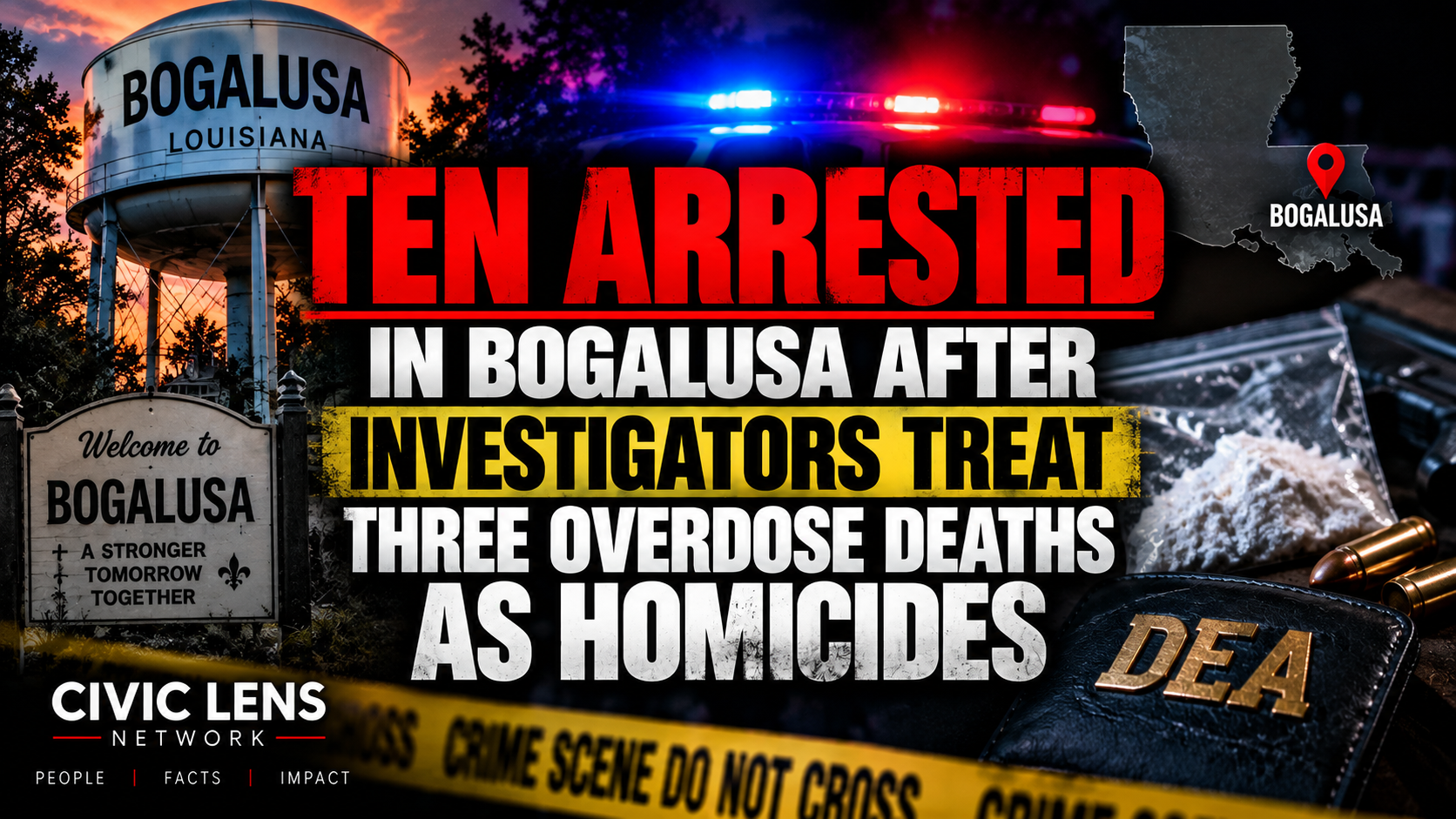 Ten Arrested in Bogalusa After Investigators Treat Three Overdose Deaths as Homicides