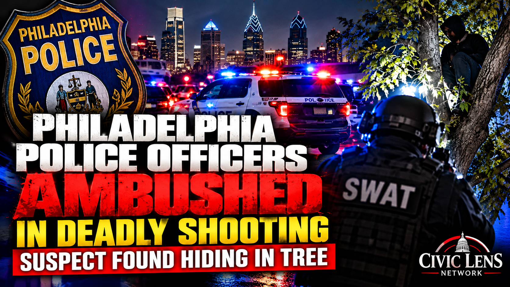 Philadelphia Police Officers Ambushed in Deadly Shooting, Suspect Found Hiding in Tree