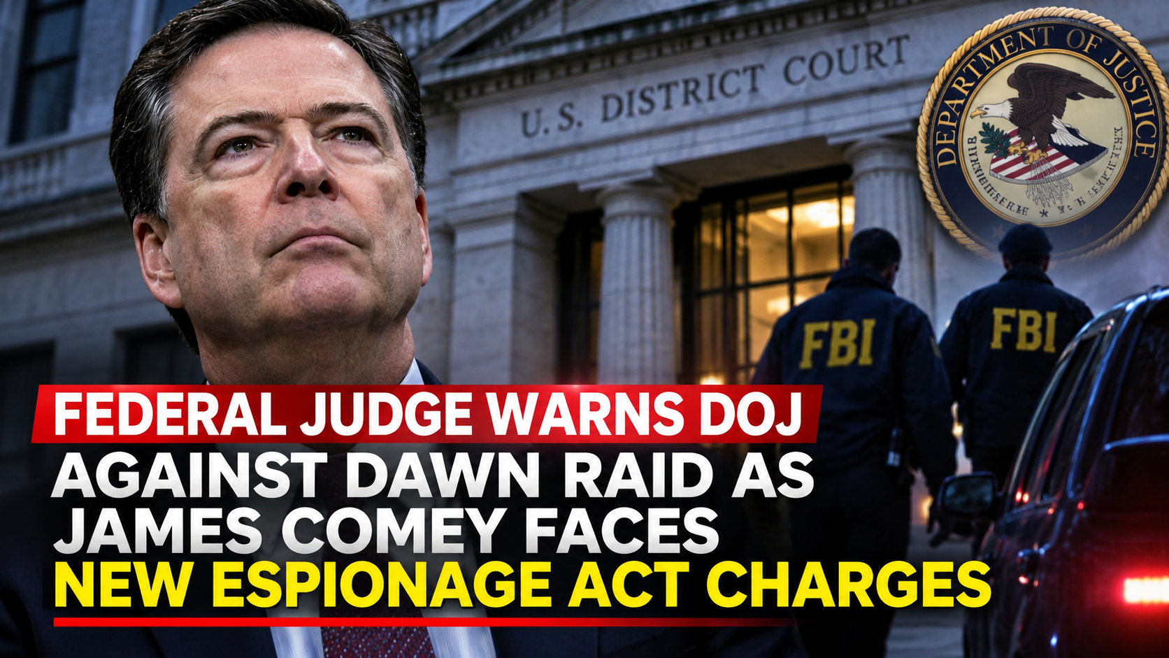 Federal Judge Warns DOJ Against Dawn Raid as James Comey Faces New Espionage Act Charges